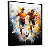 Abstract Soccer Players During Game I - Soccer Canvas Wall Art