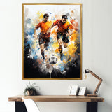 Abstract Soccer Players During Game I - Soccer Canvas Wall Art