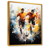 Abstract Soccer Players During Game I - Soccer Canvas Wall Art