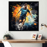 Green And Yellow Soccer Player I - Soccer Canvas Wall Art