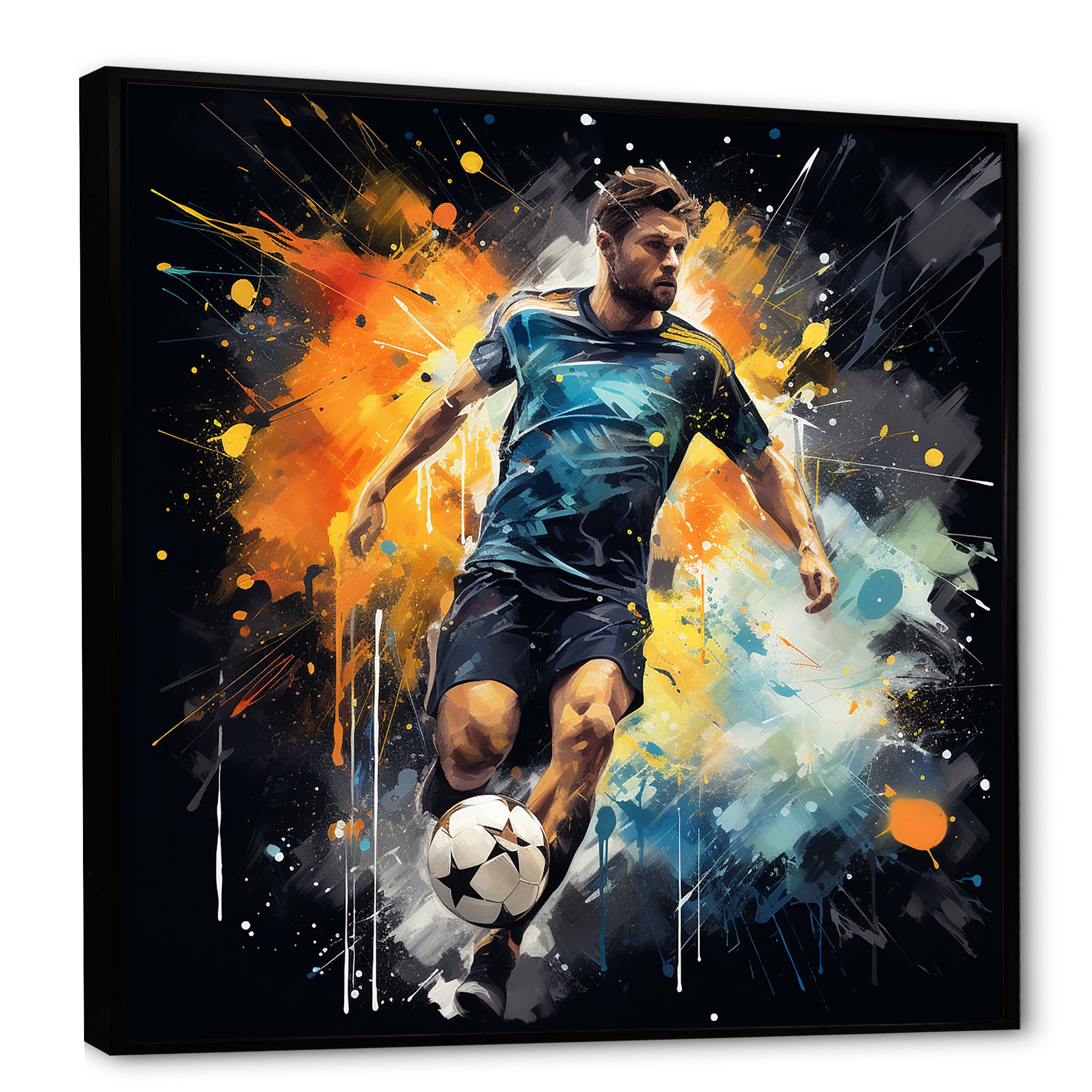 Green And Yellow Soccer Player I - Soccer Canvas Wall Art