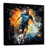 Green And Yellow Soccer Player I - Soccer Canvas Wall Art