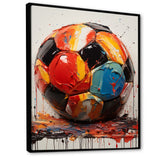 Red And Orange Soccer Ball - Soccer Canvas Wall Art
