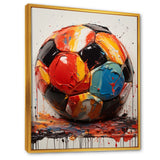 Red And Orange Soccer Ball - Soccer Canvas Wall Art