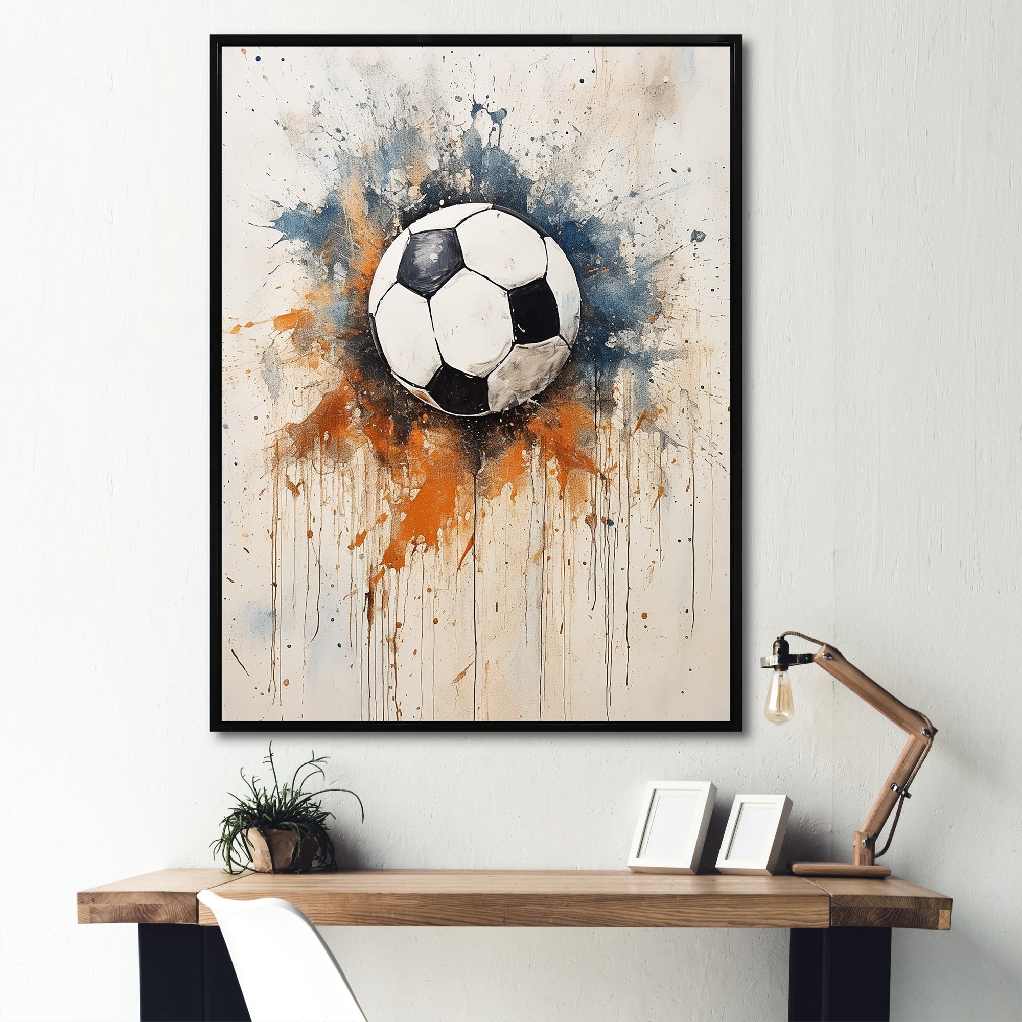 World Cup Beige Soccer Ball - Soccer Canvas Wall Art