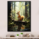 Brown and green squirrel forest acrobat - Brown Squirrel Wall Art