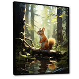 Brown and green squirrel forest acrobat - Brown Squirrel Wall Art