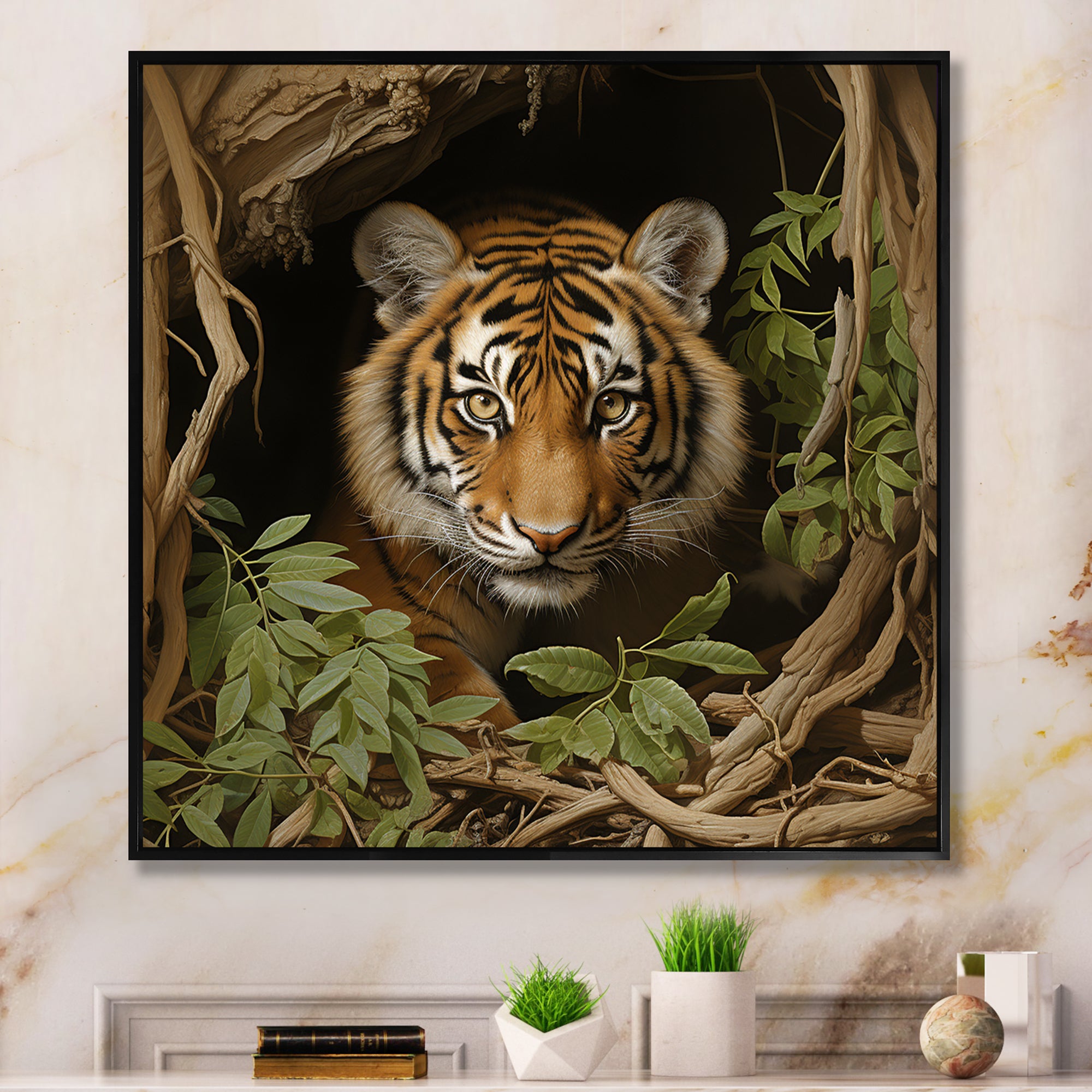 Brown jungle Tiger portrait - Tiger Wall Decor