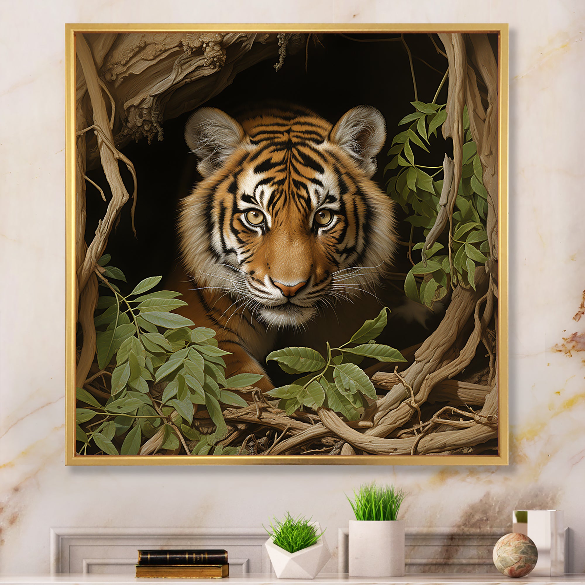 Brown jungle Tiger portrait - Tiger Wall Decor