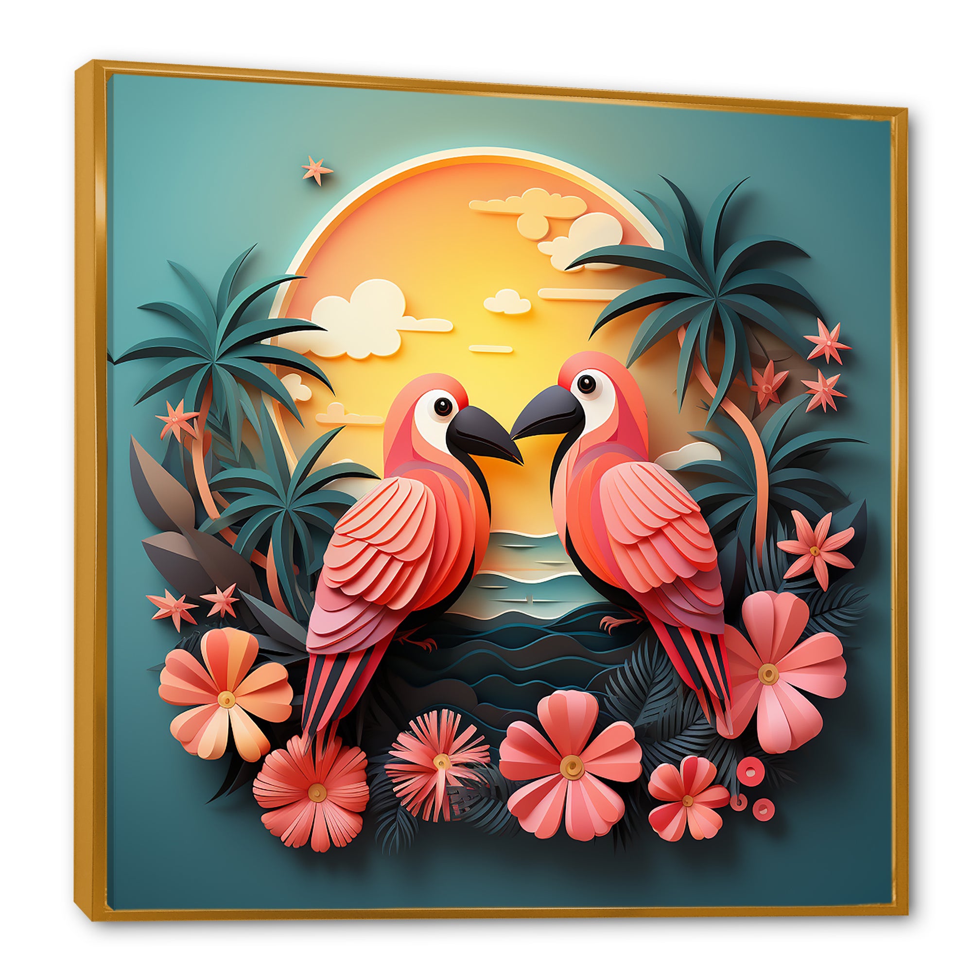 Pink Tropical Toucans - Bird Floral Wall Art Prints