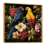 Yellow and blue Tropical Parrots - Blue Parrot Wall Art