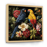 Yellow and blue Tropical Parrots - Blue Parrot Wall Art