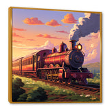 Sunset Train voyage in USA I - Train Canvas Wall Art
