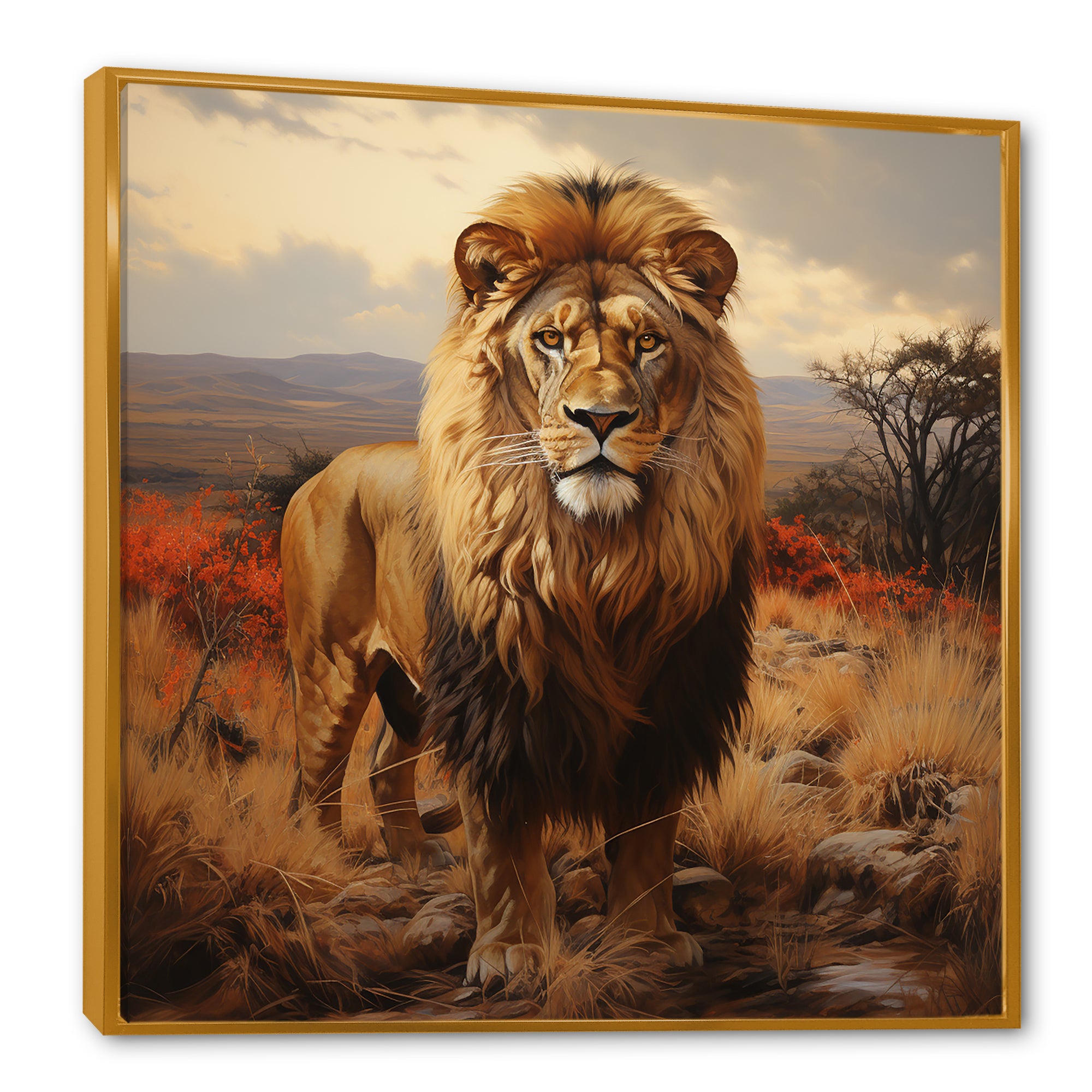 Lions Savannah horizon - Lion Canvas Wall Art