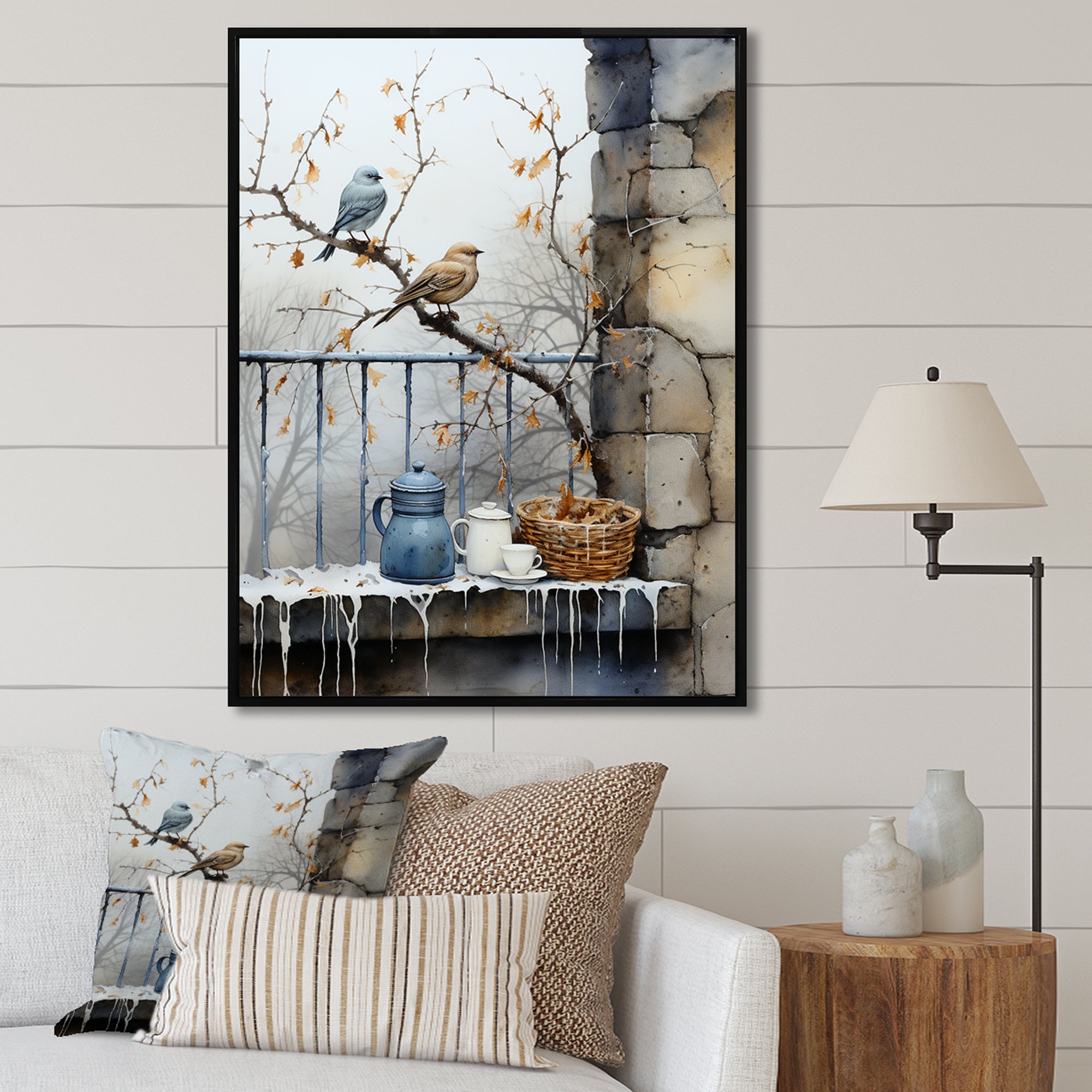 Snowy birds window views - Bird Wall Decor