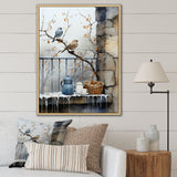 Snowy birds window views - Bird Wall Decor