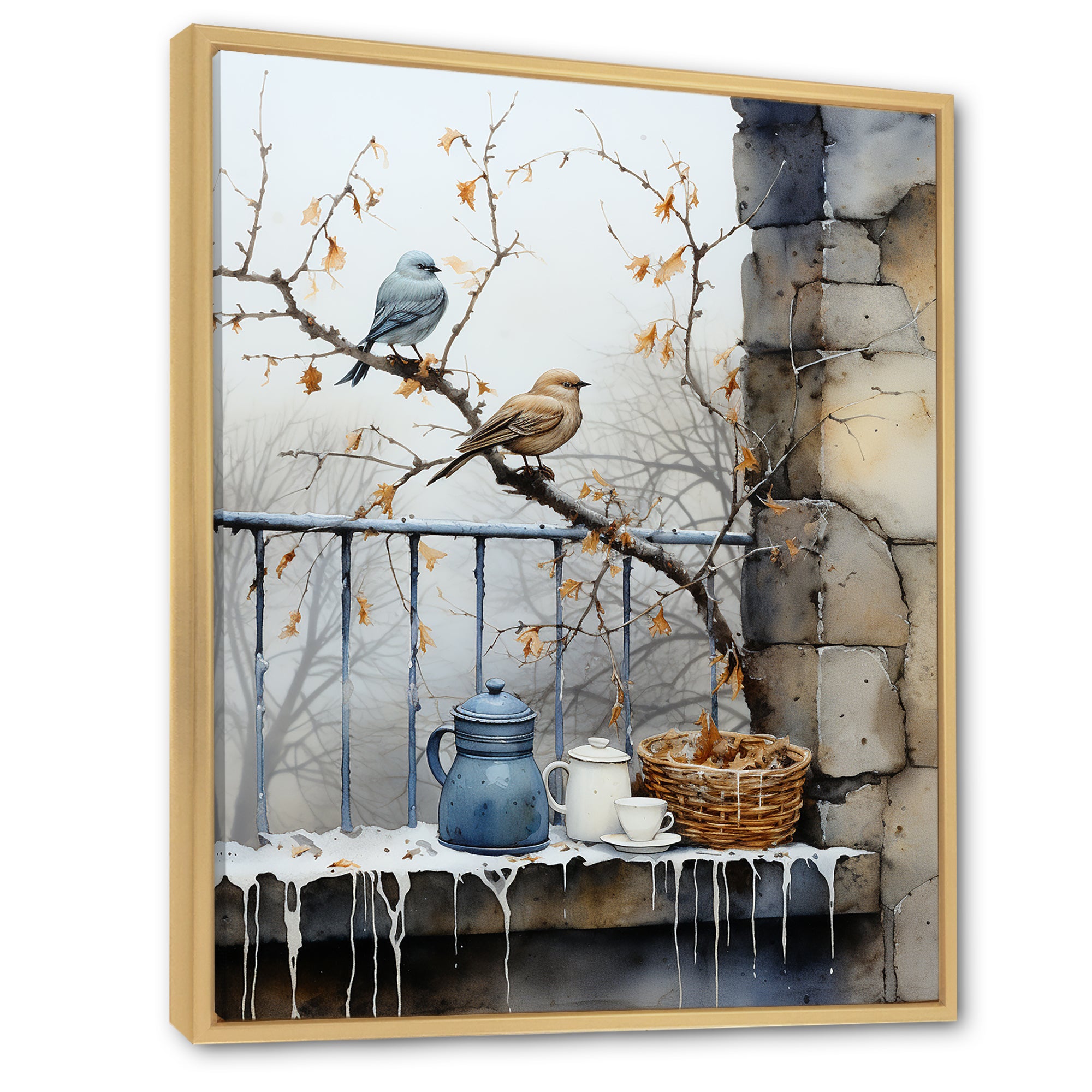 Snowy birds window views - Bird Wall Decor