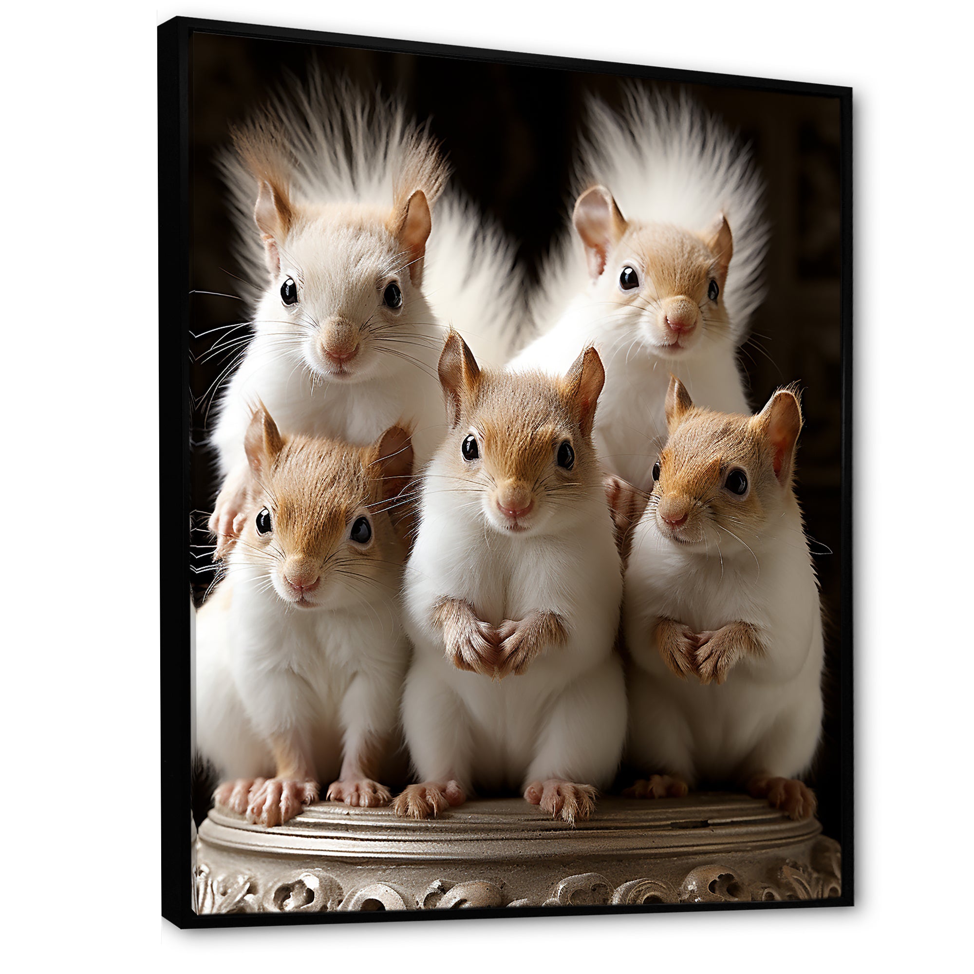 Charming Squirrel Gathering - Squirrel Living Room Wall Art