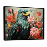 Green Vibrant floral Eagle Portrait - Eagle Wall Art Prints