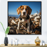 Rescue beagle dog in rocky - Dog Beagle Living Room Wall Art