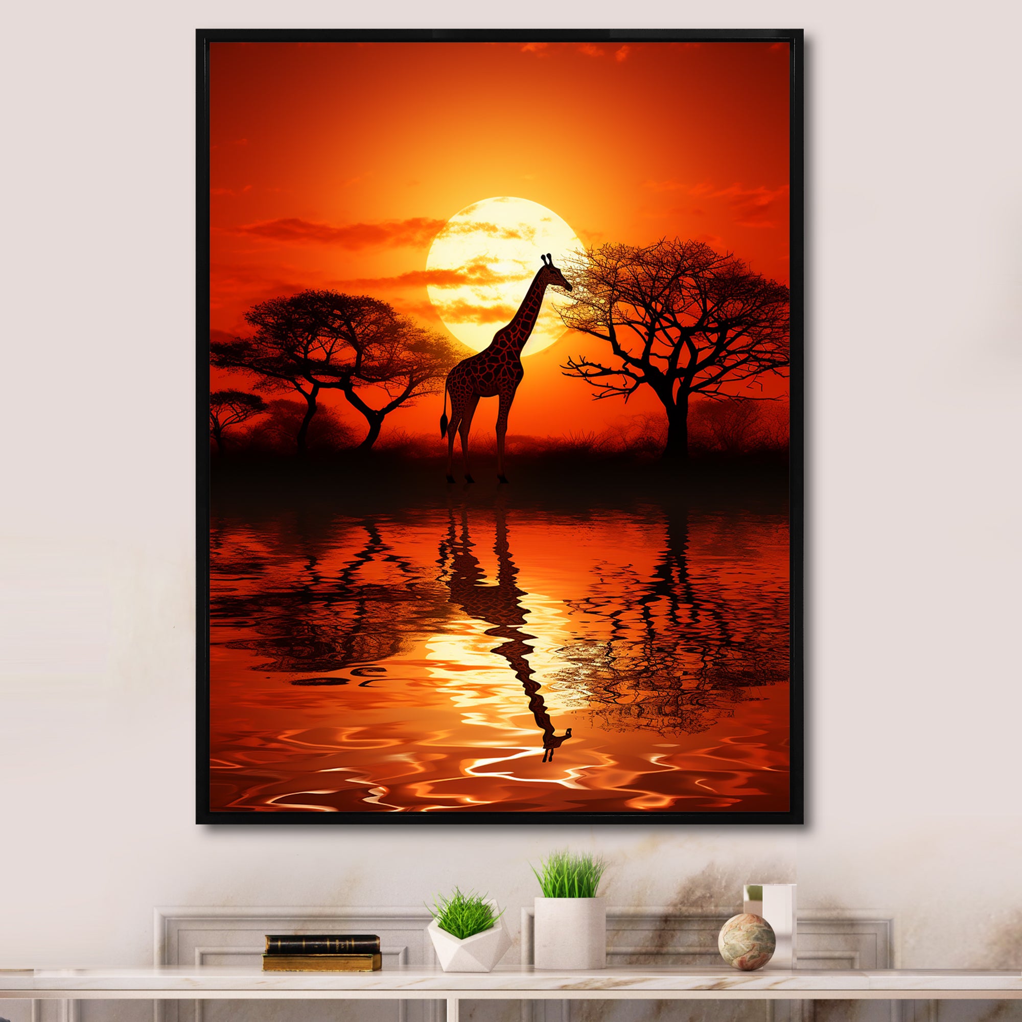 Savanna Safari Adventure giraffe - Giraffe Canvas Wall Art