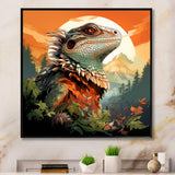 Forest Frolic Lizard - Gray Lizard Wall Art