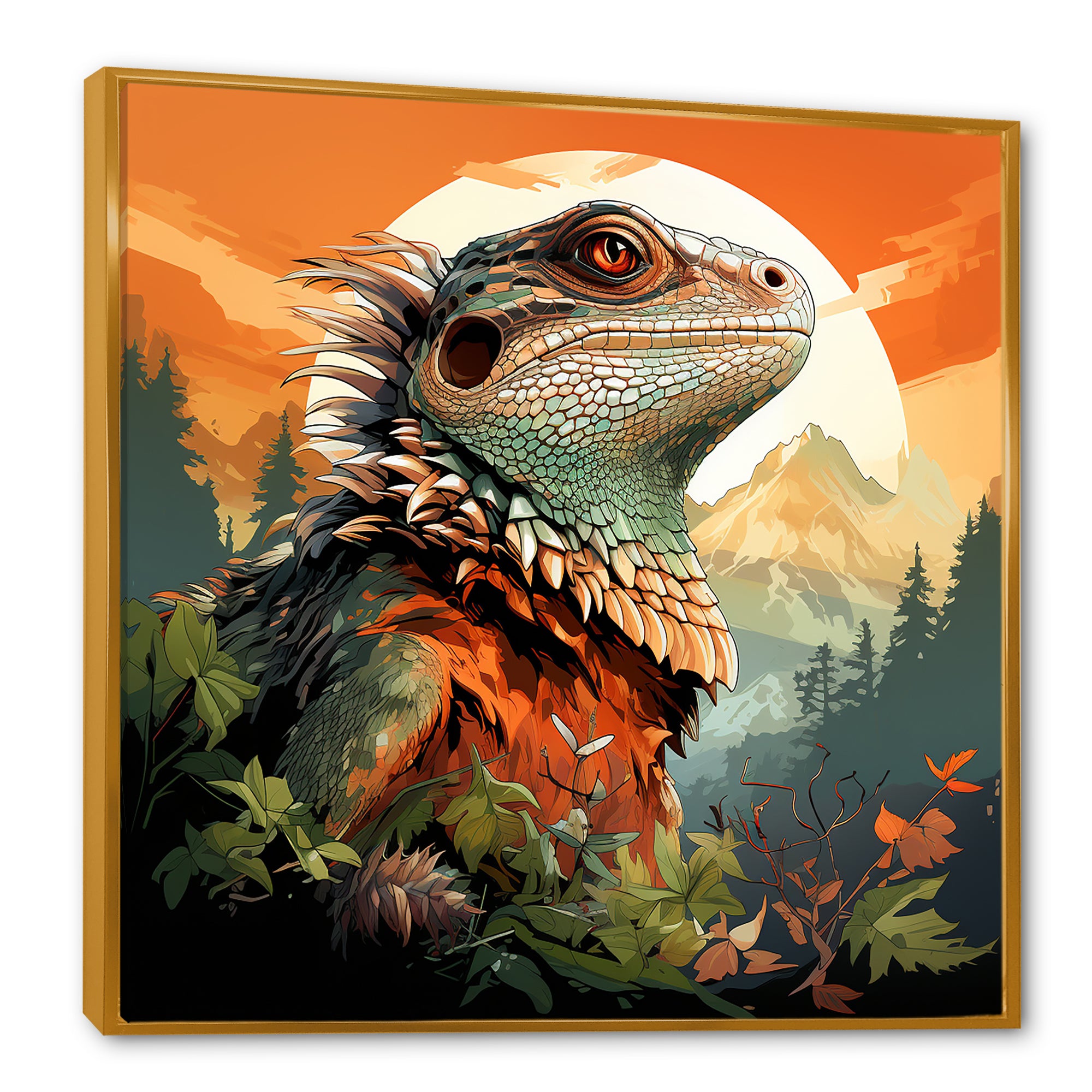 Forest Frolic Lizard - Gray Lizard Wall Art