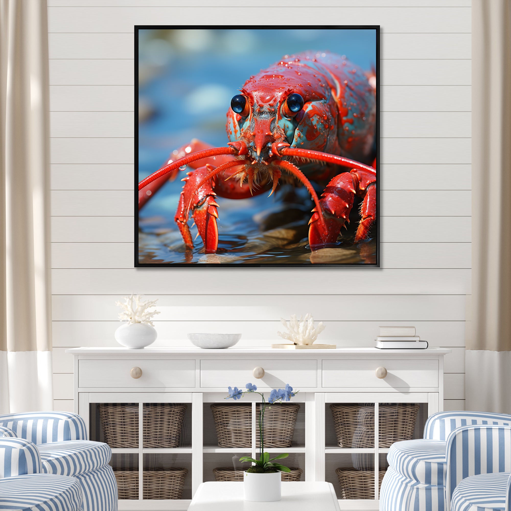 Coastal Crawler Portrait of a Lobster - Lobster Home Decor Art