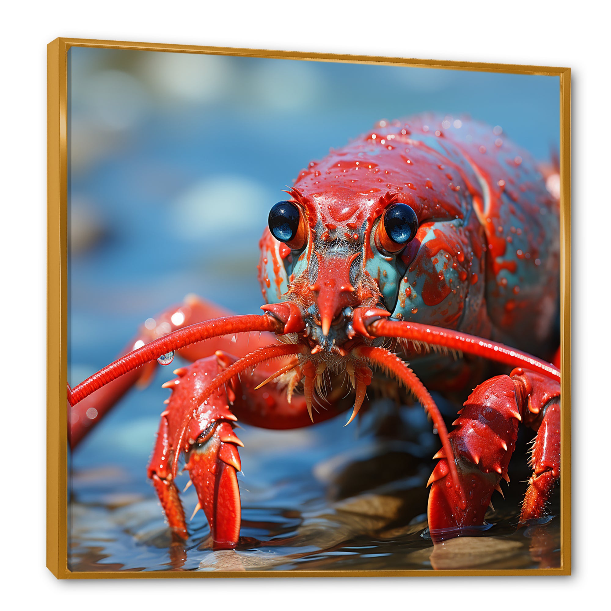 Coastal Crawler Portrait of a Lobster - Lobster Home Decor Art