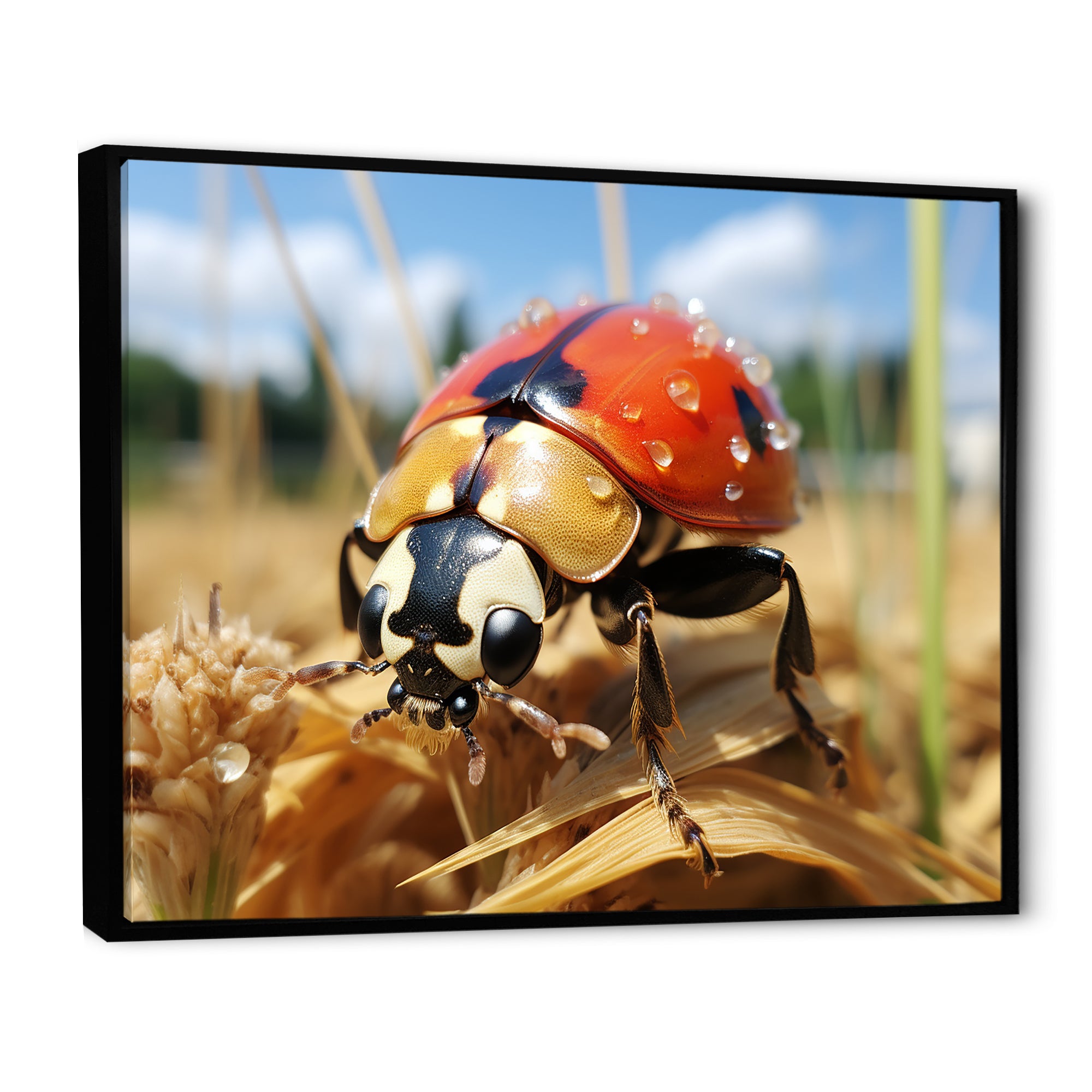 Curious ladybug meadows - Ladybug Canvas Wall Art