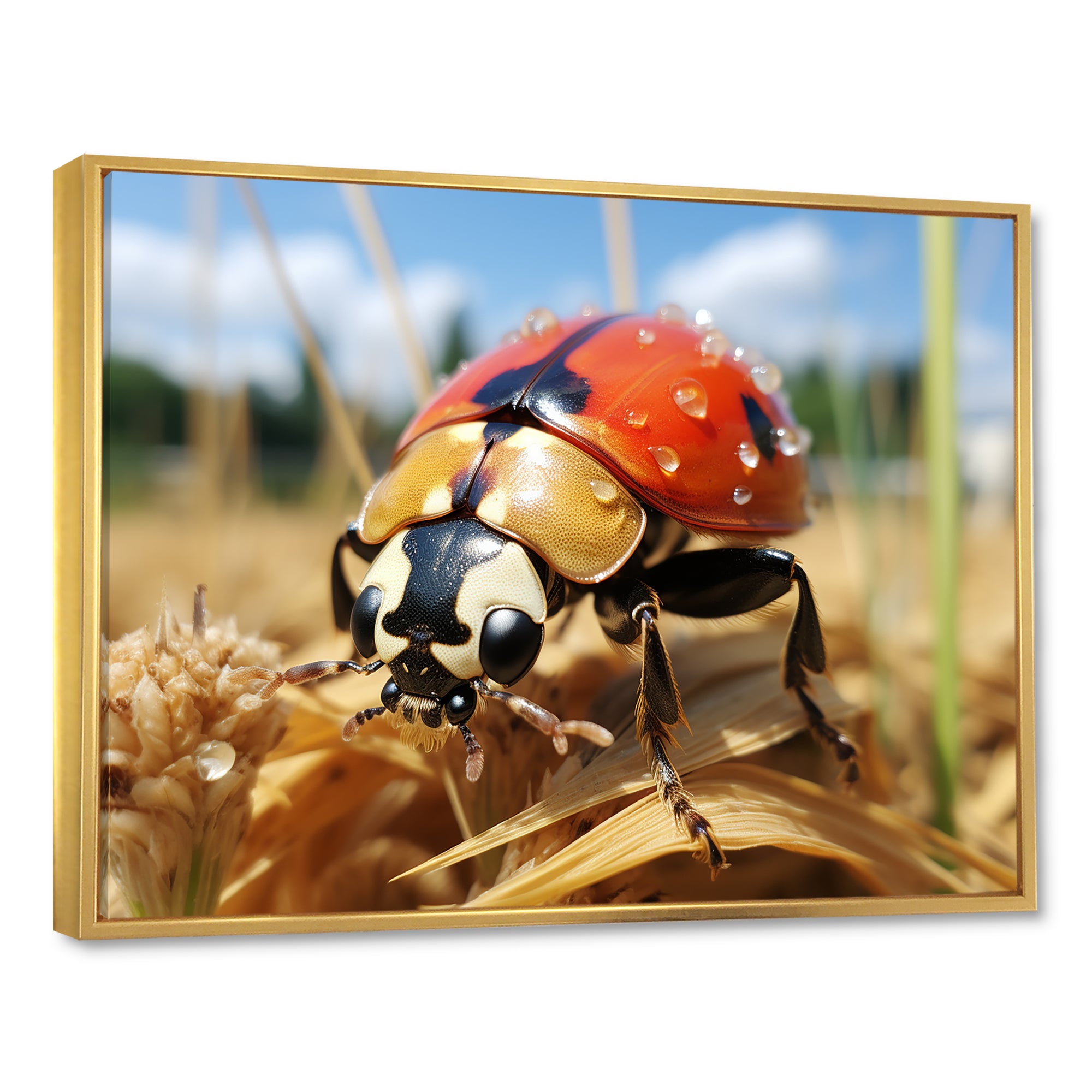 Curious ladybug meadows - Ladybug Canvas Wall Art