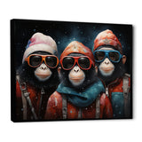Popart Monkeys at the North Pole - Red Monkey Wall Art