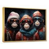 Popart Monkeys at the North Pole - Red Monkey Wall Art