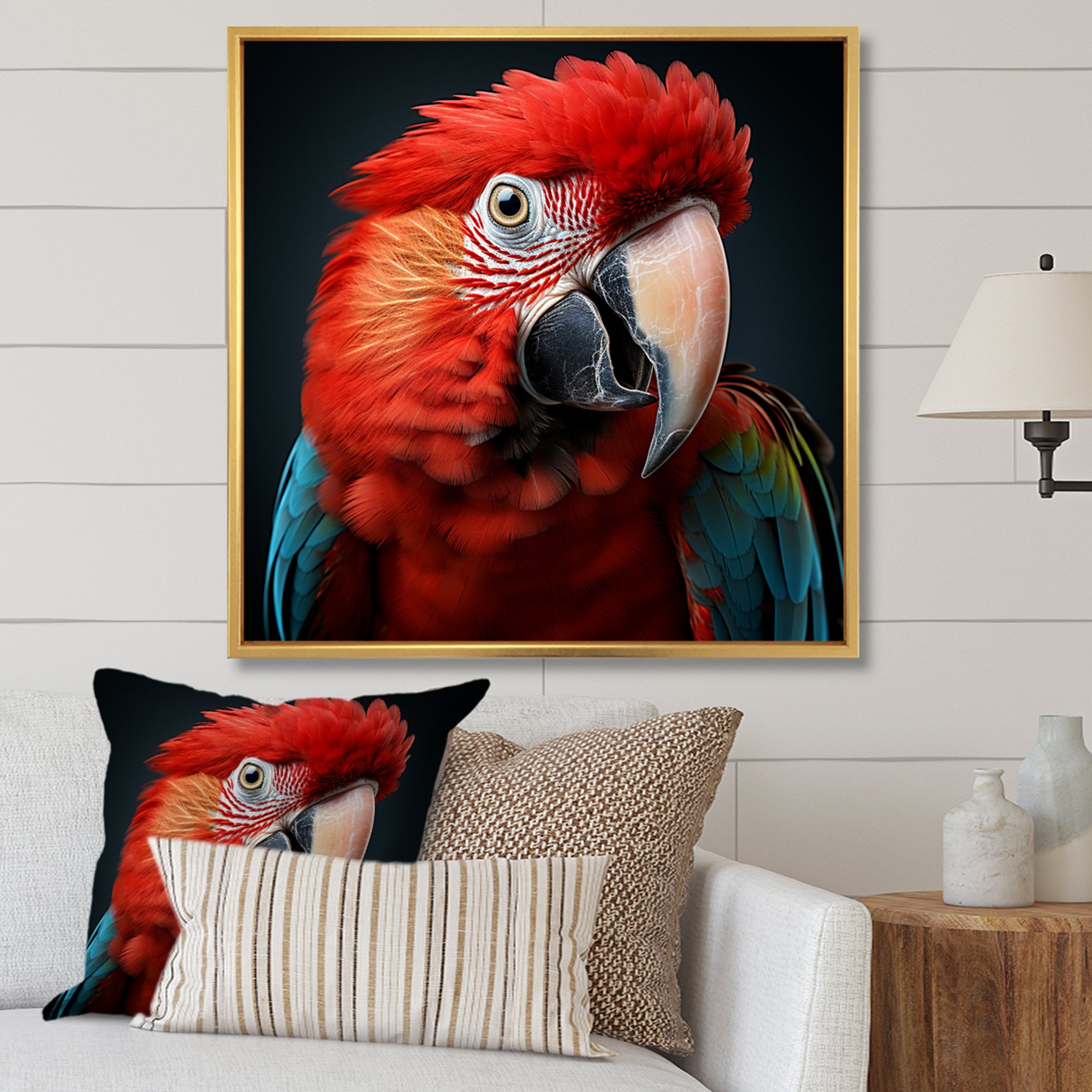 Red Parrot portrait photo - Parrot Wall Art Prints