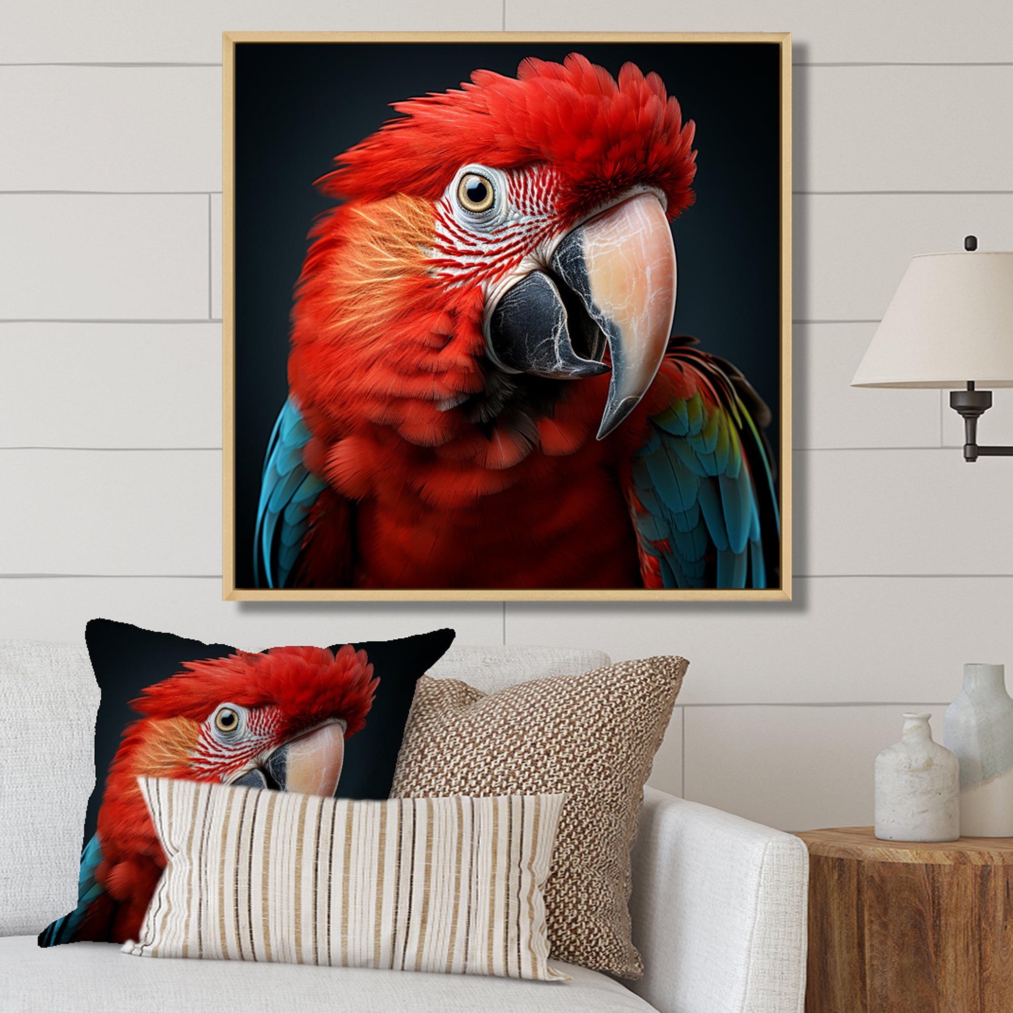 Red Parrot portrait photo - Parrot Wall Art Prints