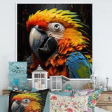 Yellow and blue Parrot portrait photo - Yellow Parrot Wall Art