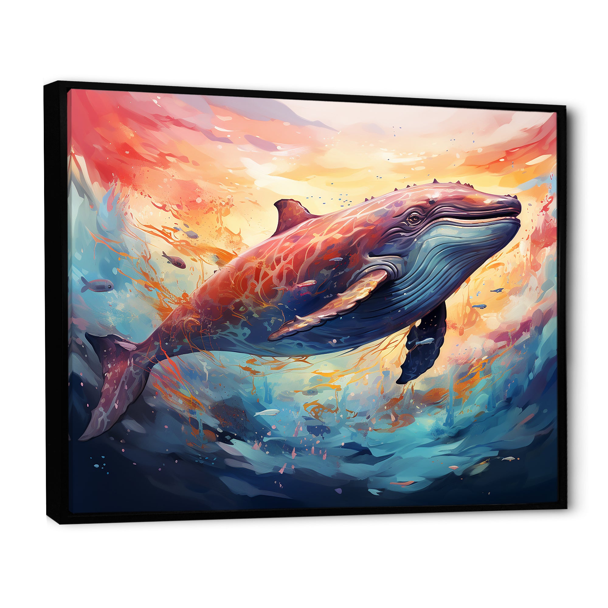 Blue Majesty dolphin in Watercolor - Dolphin Bedroom Wall Art