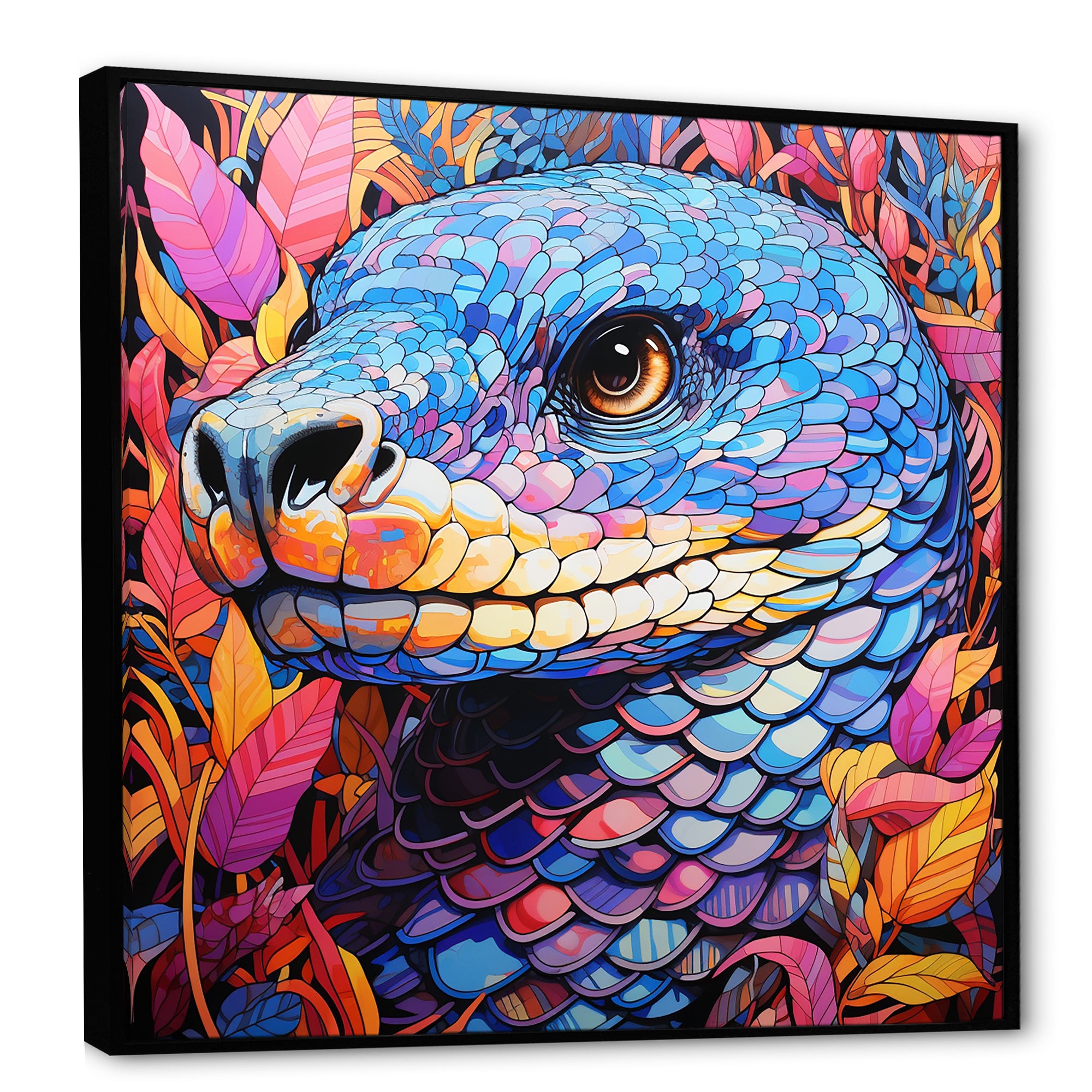 Snake purple and pink Grace - Snake Large Canvas Wall Art
