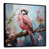Blue and pink bird floral tree Harmony - Bird Wall Decor
