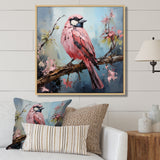Blue and pink bird floral tree Harmony - Bird Wall Decor