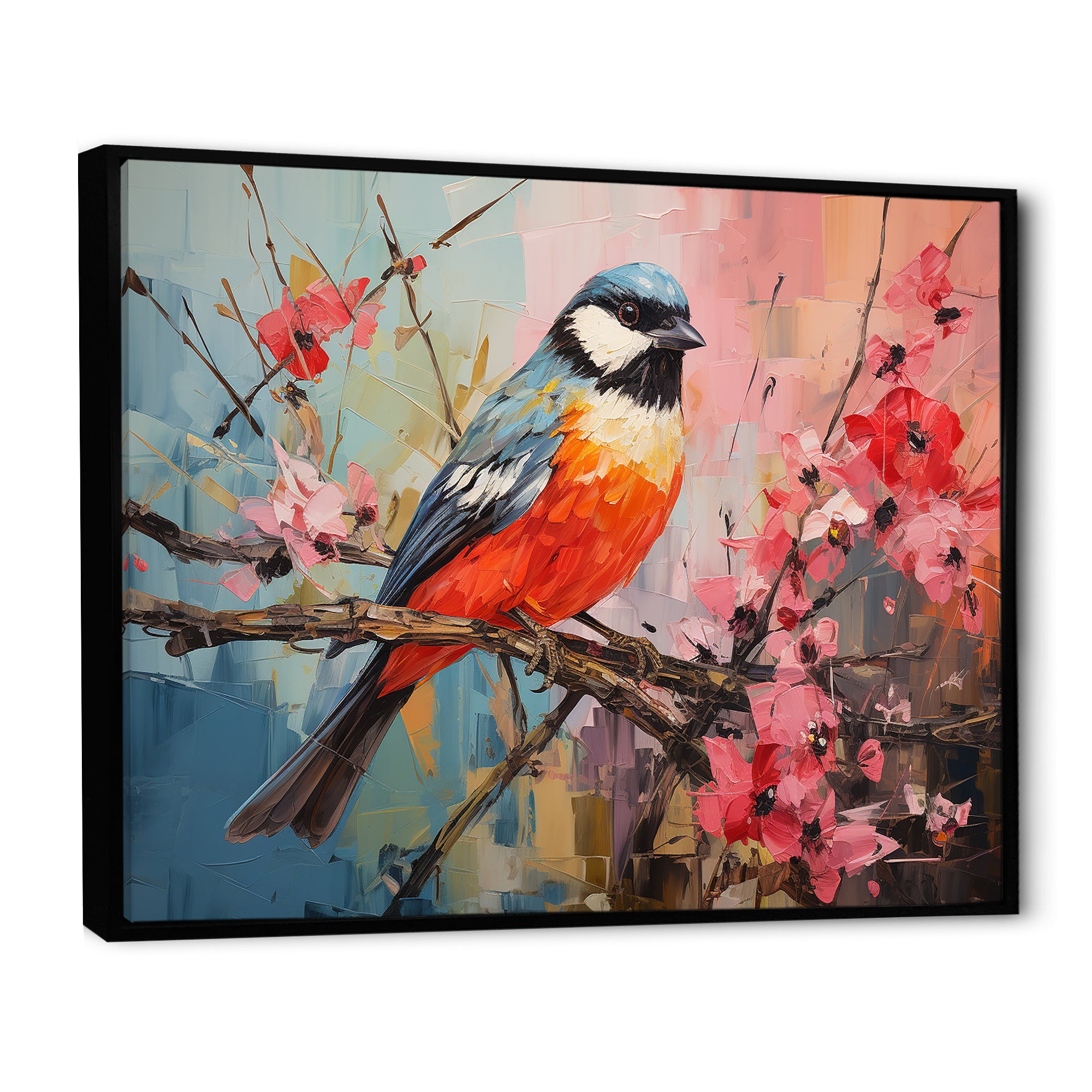 Blue bird floral tree harmony - Blue Bird Wall Art