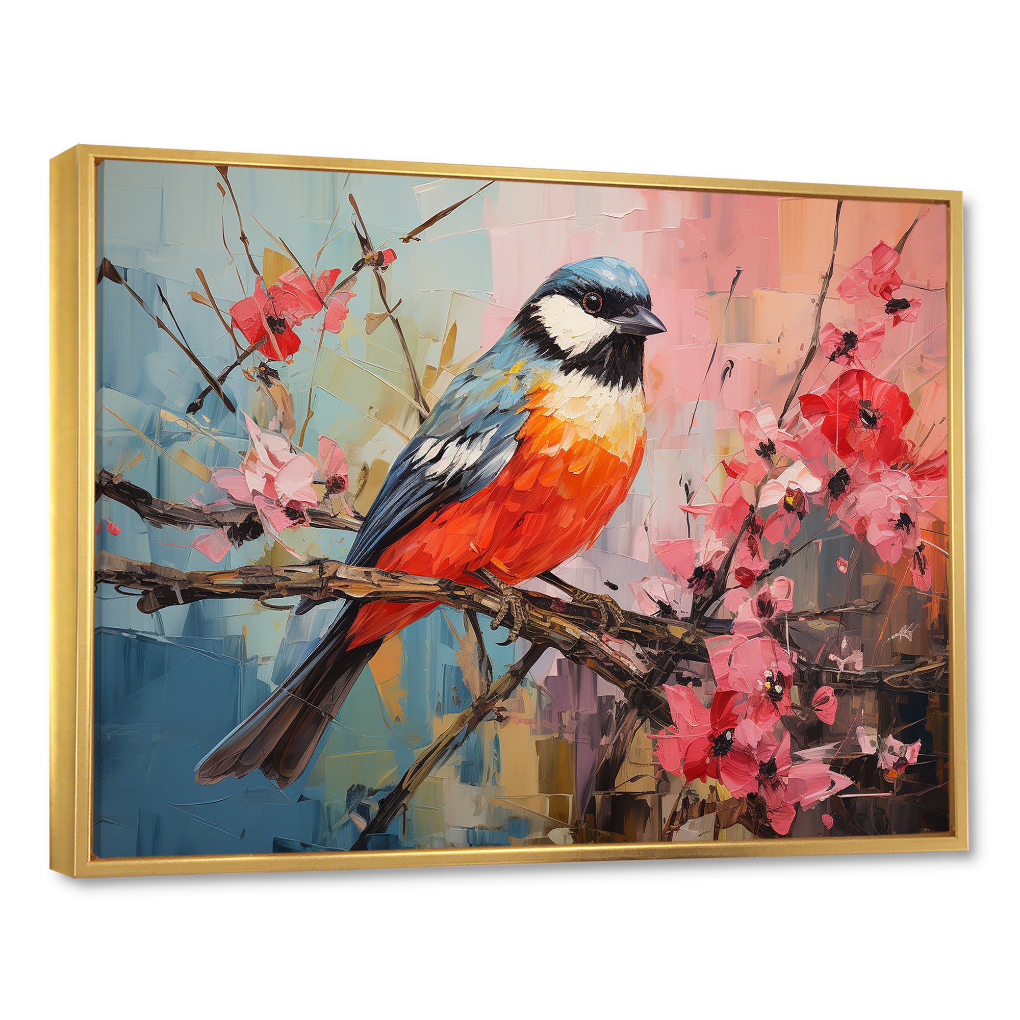 Blue bird floral tree harmony - Blue Bird Wall Art