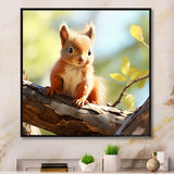 Forest cute Squirrel - Squirrel Large Canvas Wall Art