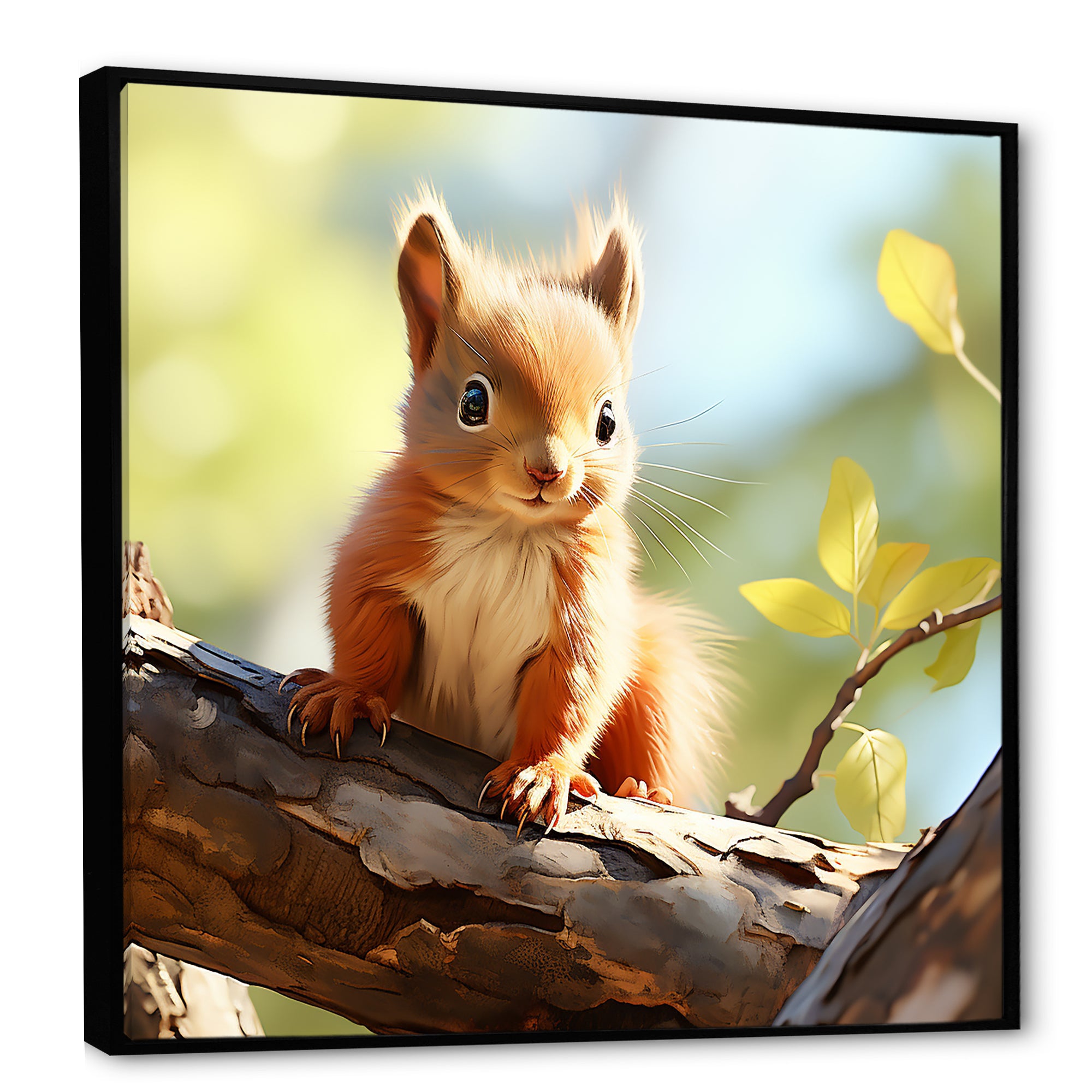 Forest cute Squirrel - Squirrel Large Canvas Wall Art