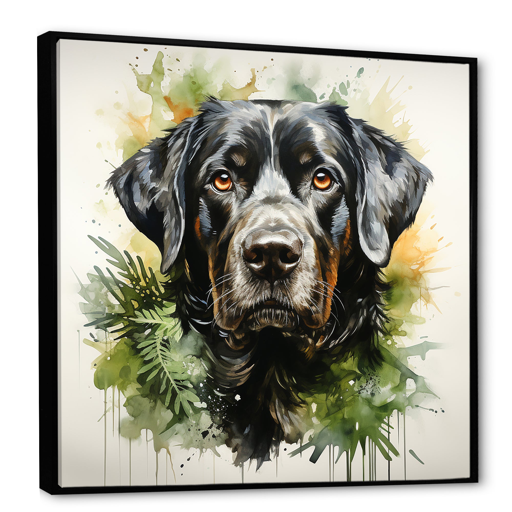Tropical Labrador Dog Portrait - Dog Wall Art Prints