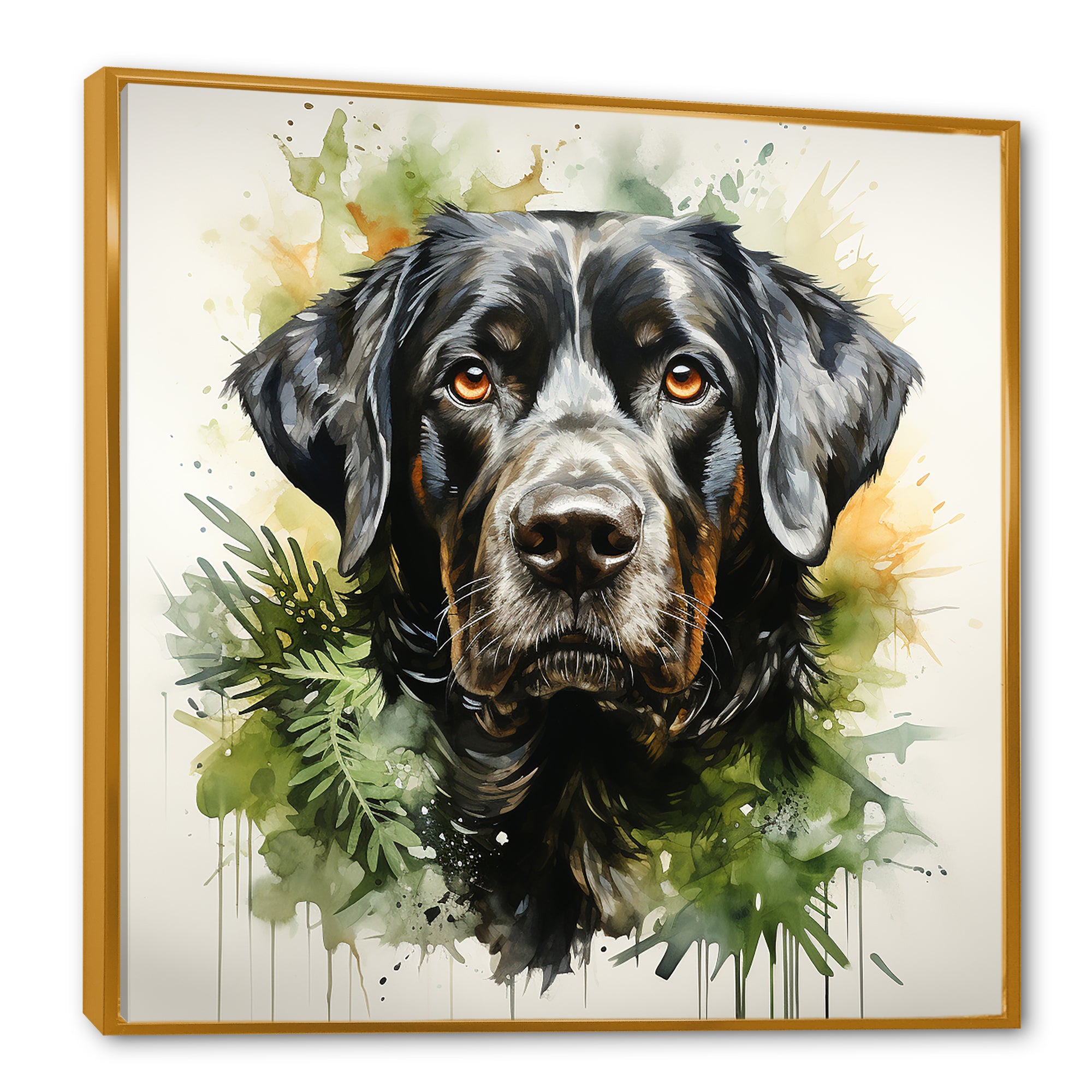 Tropical Labrador Dog Portrait - Dog Wall Art Prints