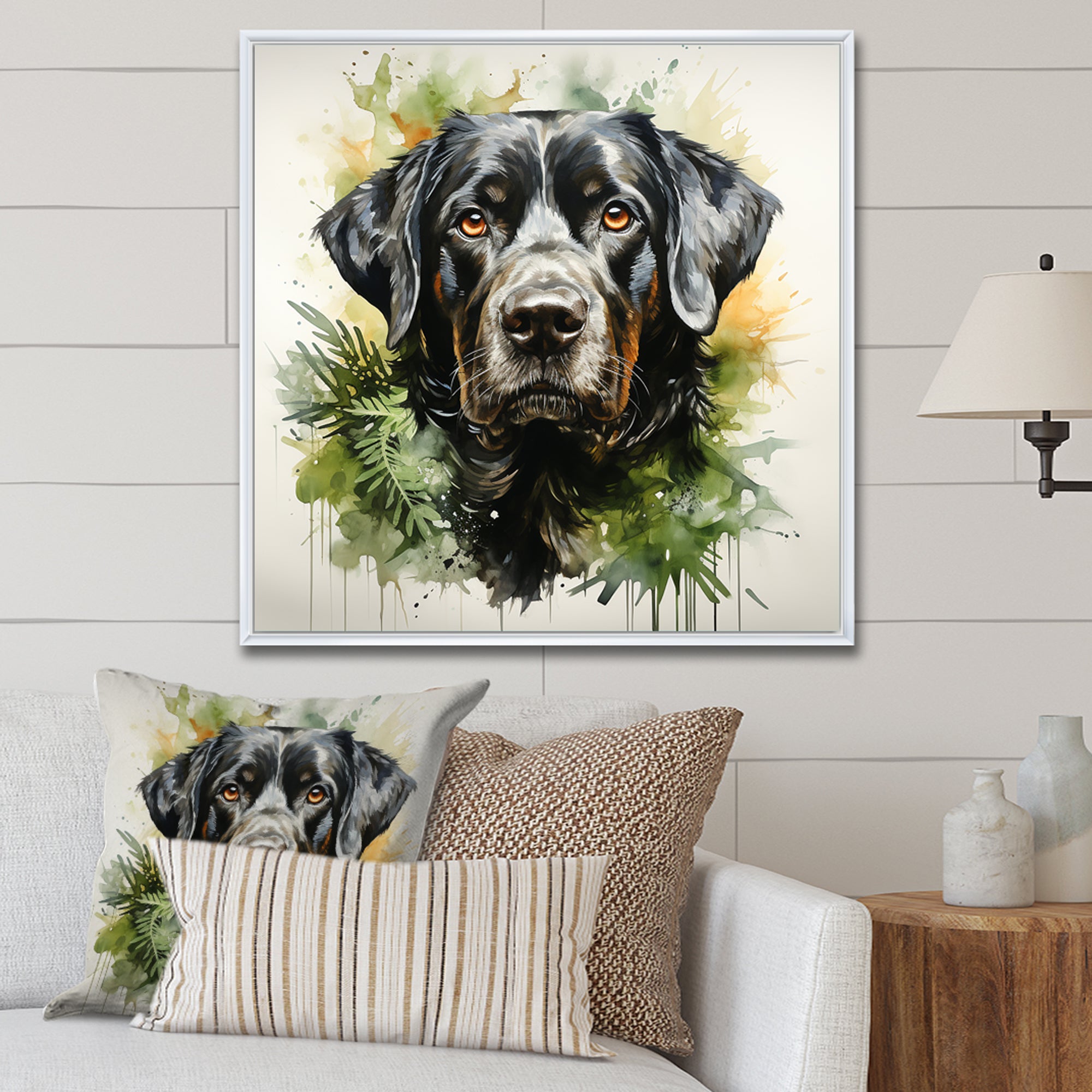 Tropical Labrador Dog Portrait - Dog Wall Art Prints