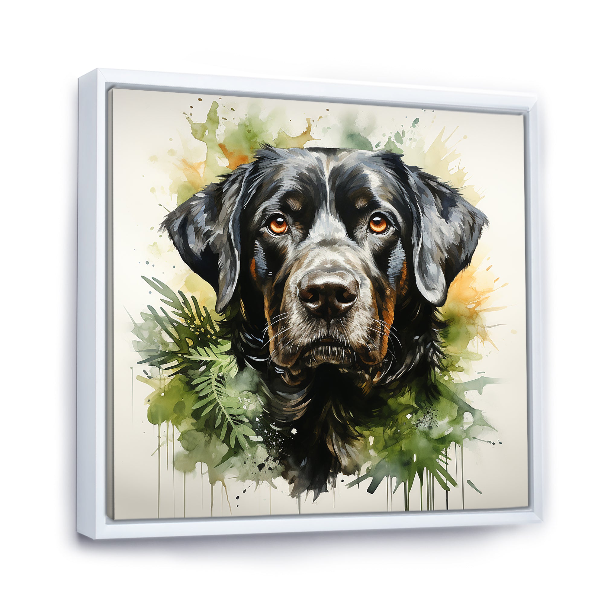 Tropical Labrador Dog Portrait - Dog Wall Art Prints