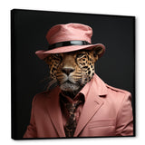 Pink suited up cheetah - Cheetah Fashion Home Decor Art