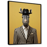 Chic Zebra suit - Yellow Zebra Fashion Wall Art
